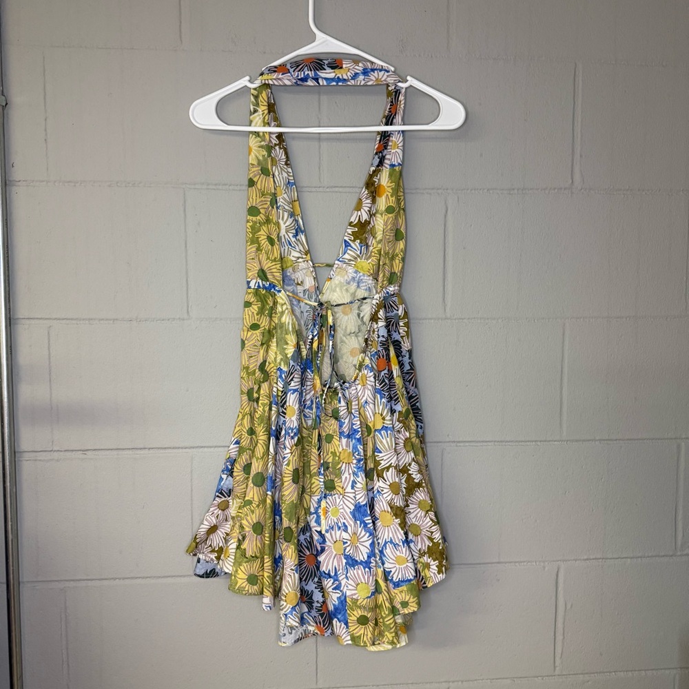 Zara Floral Printed Patchwork Halter Mini Dress W… - image 8